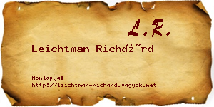 Leichtman Richárd névjegykártya